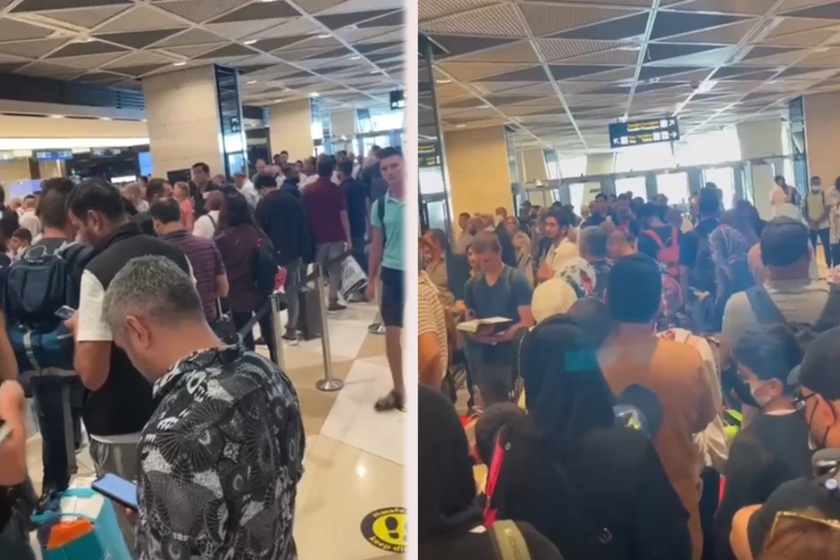 Bakı aeroportunun sistemində problem səbəbindən növbə yarandı - VİDEO