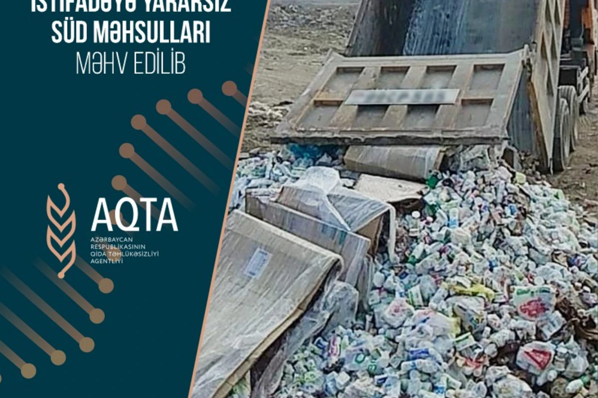10 tondan çox istifadəyə yararsız süd məhsulu məhv edilib