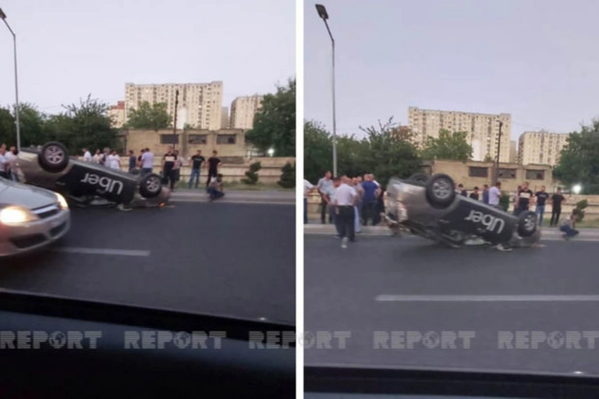 Bakıda taksi yol qəzası törətdi, xəsarət alan var