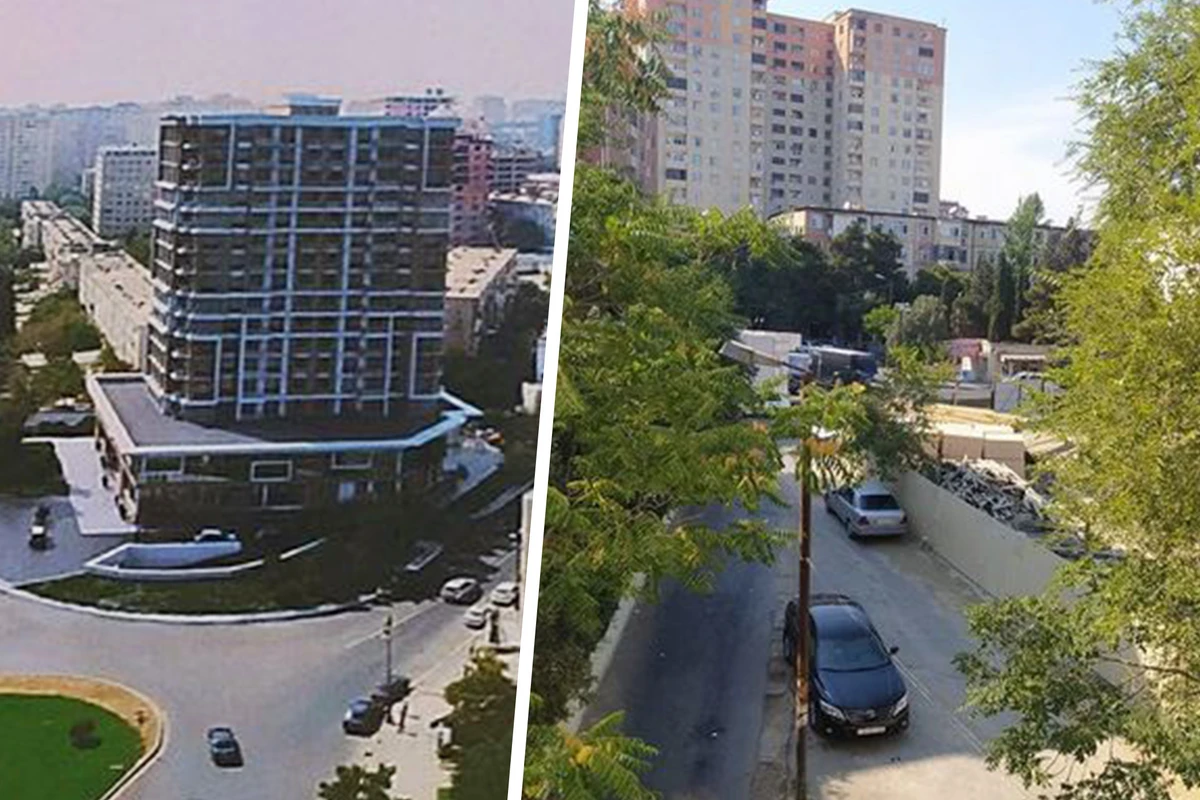 Bakıda çoxmərtəbəli bina tikmək üçün ağaclar məhv edildi - FOTO Bakıda çoxmərtəbəli bina tikmək üçün ağaclar məhv edildi - FOTO