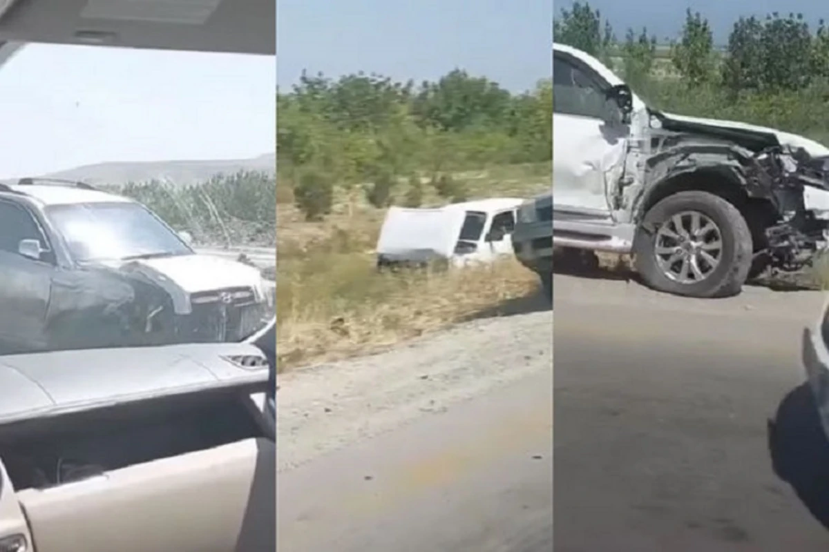 На дороге Баку - Губа произошла цепная авария - ВИДЕО