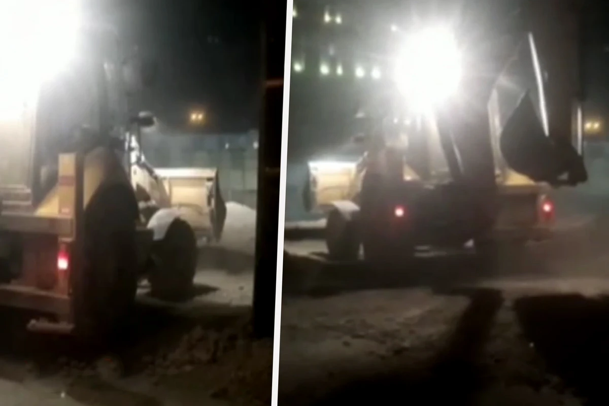 Bakıda MTK gecə saat ikidə xəstəxana yaxınlığında tikinti aparır - VİDEO