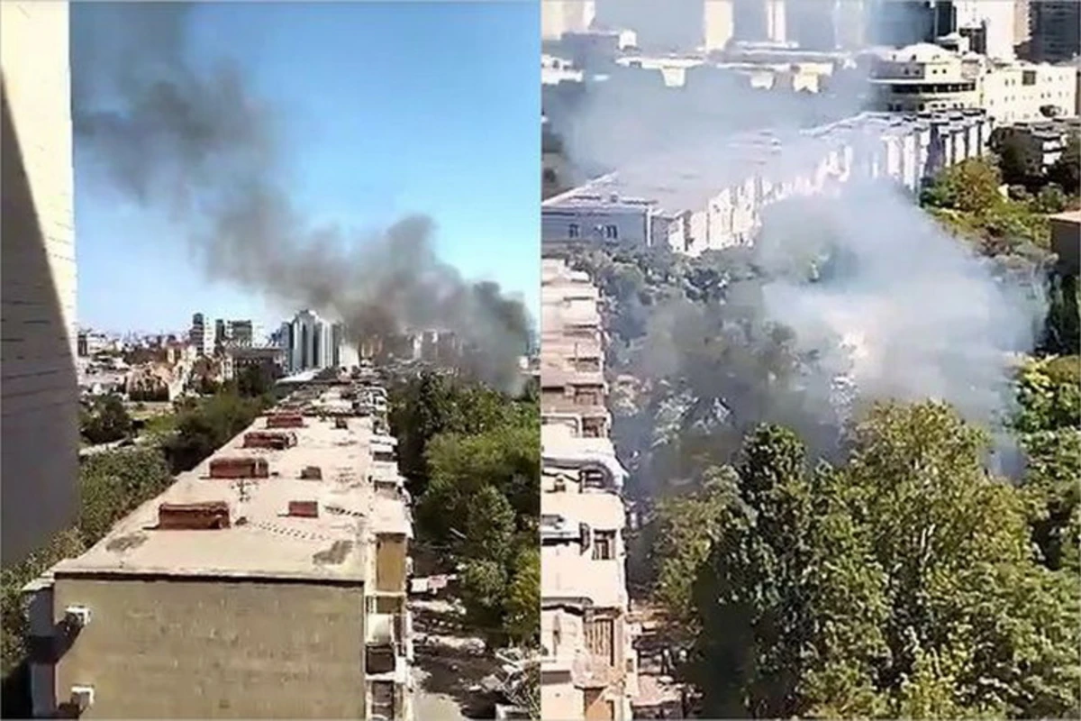 Bakıda Tbilisi prospektində yanğın olub - VİDEO