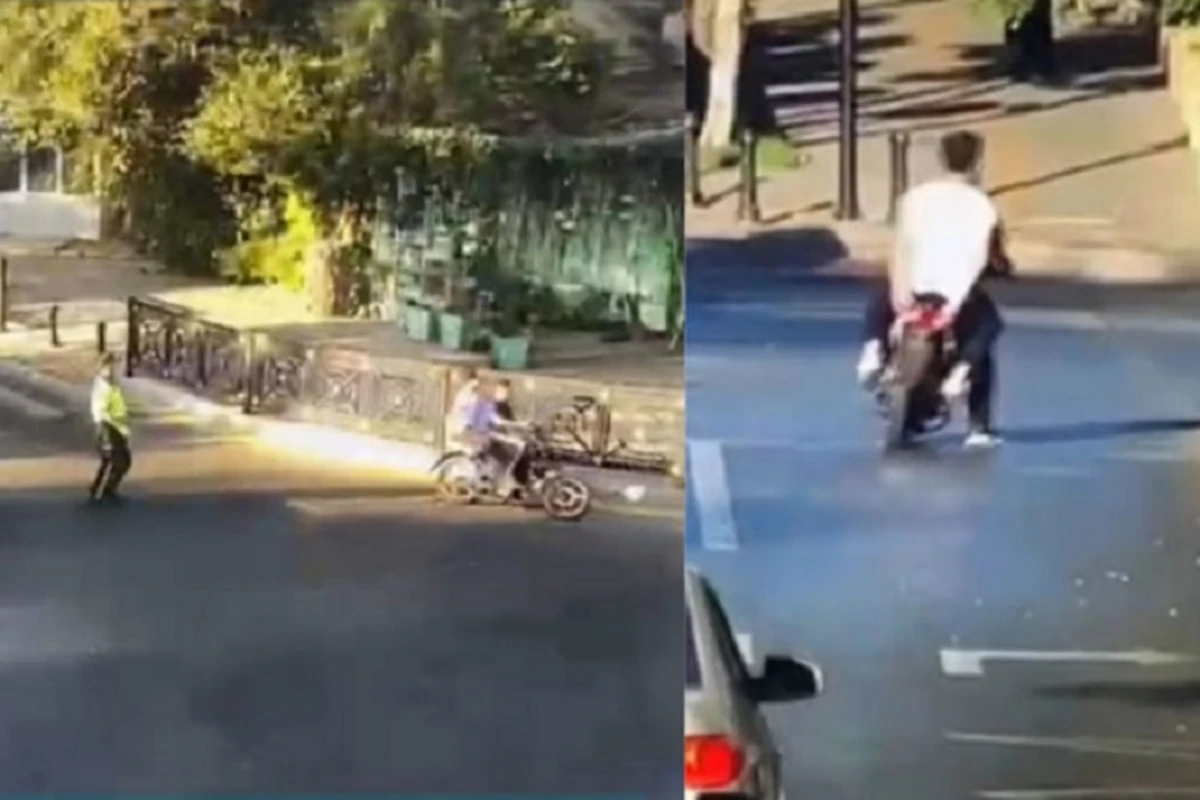 Polislə qaçdı-qovdu oynayan moped sürücüsü saxlanıldı - Bakıda filmə bənzər olay - VİDEO