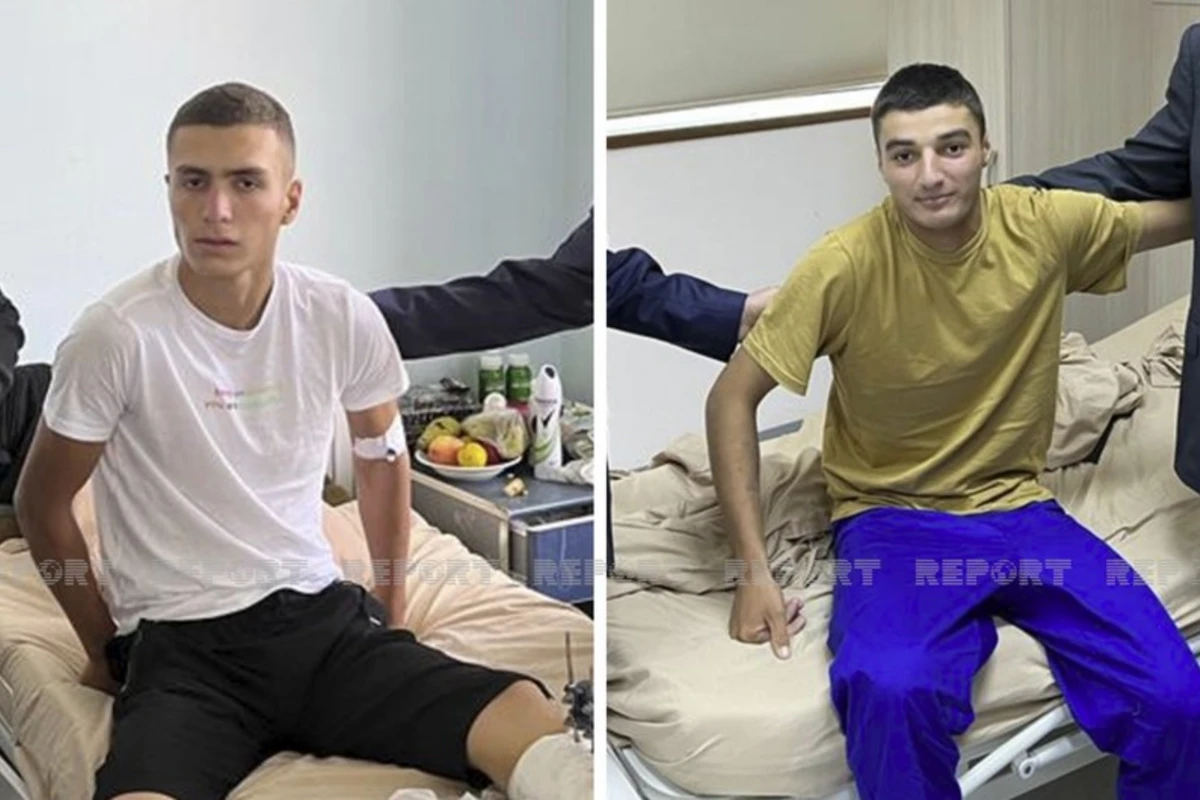 Yaralı əsgərlər hospitalda ziyarət ediliblər - FOTO