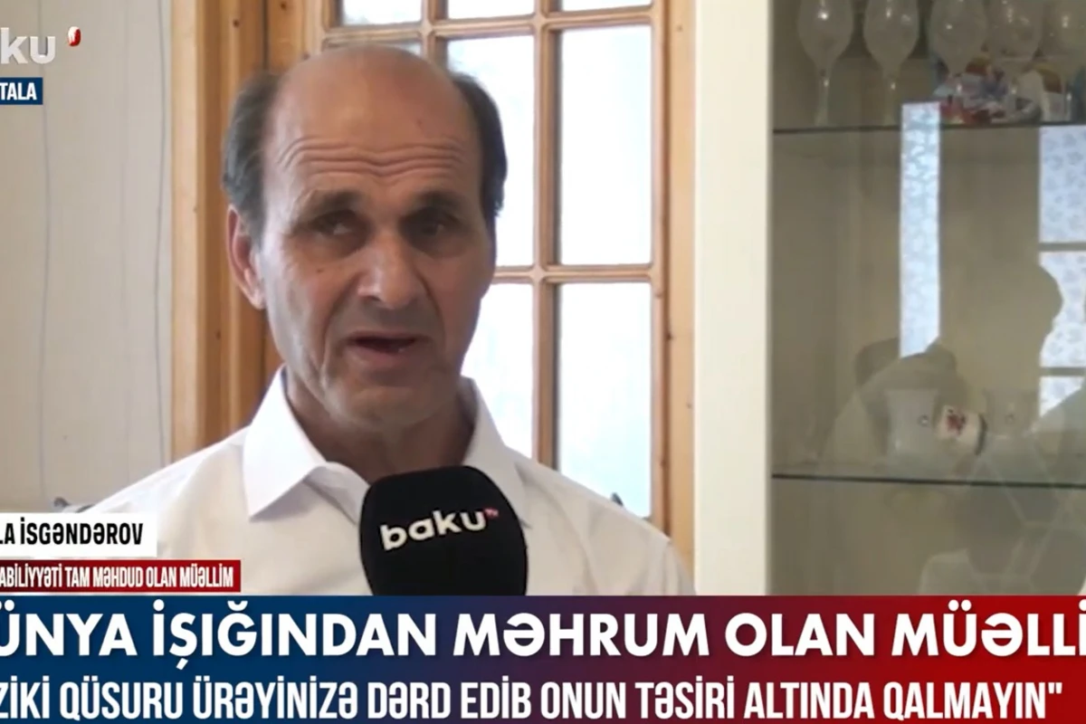Dünya işığından məhrum olan müəllim - VİDEO