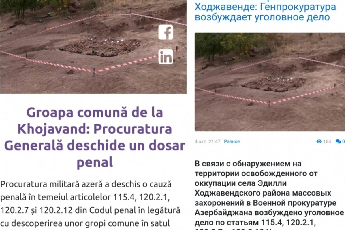 Moldova mətbuatı ermənilərin Edilli kəndində törətdikləri vəhşiliklərdən bəhs edib