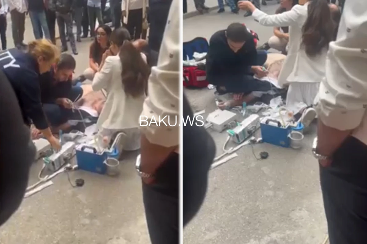 Bakıda kişi çay evinin qarşısında infarkt keçirdi - VİDEO