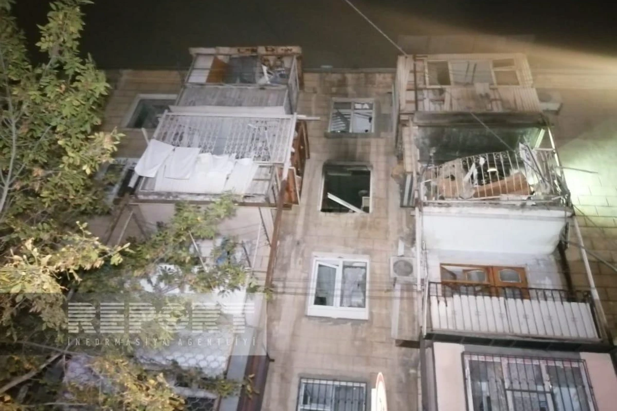 Во время пожара в Баку пострадали два человека - ОБНОВЛЕНО + ВИДЕО