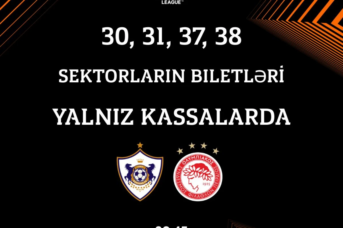 Qarabağ - Olimpiakos oyunu üçün əlavə biletlər satışa çıxarılıb Qarabağ - Olimpiakos oyunu üçün əlavə biletlər satışa çıxarılıb