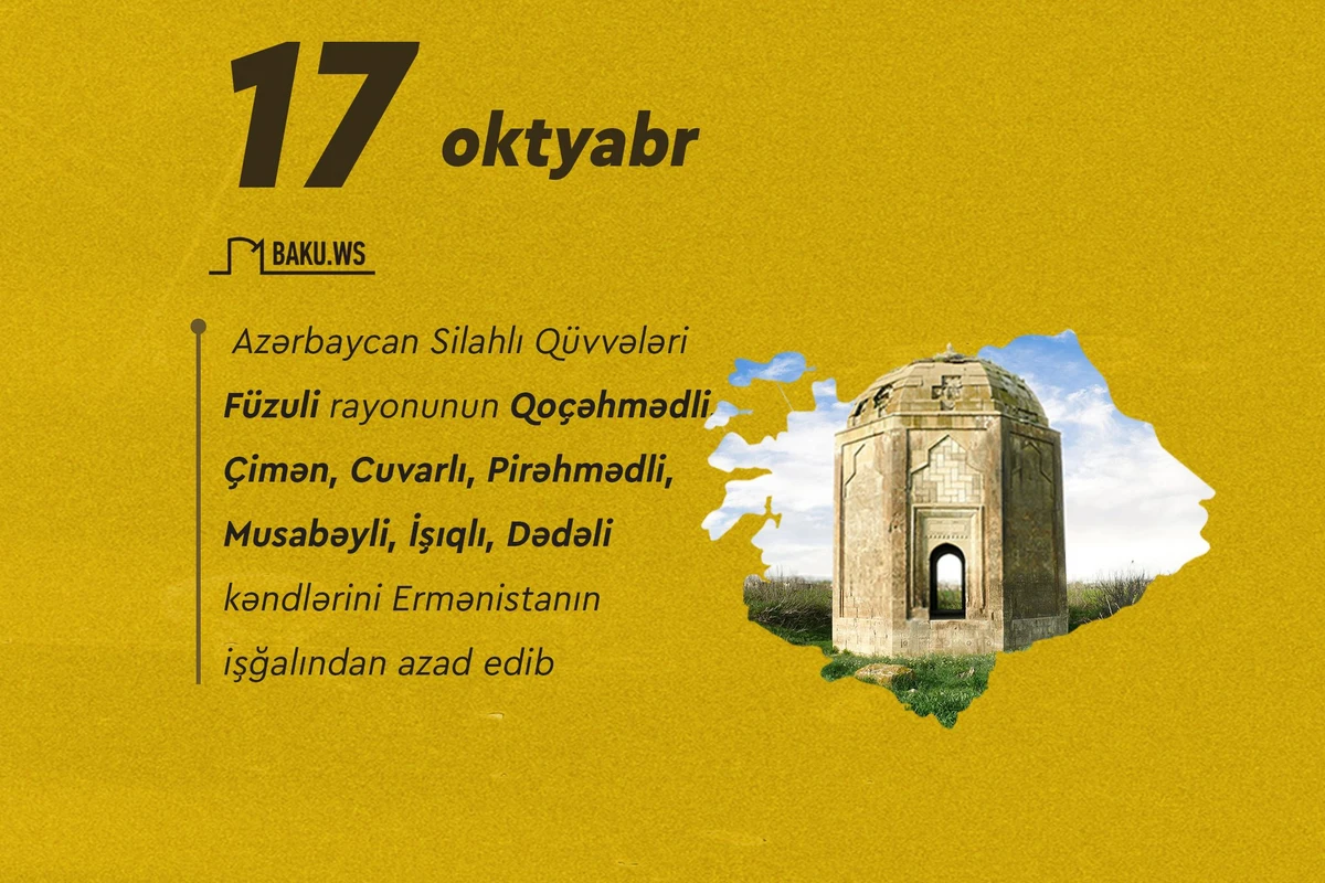 Vətən müharibəsinin 21-ci günü: Füzuli şəhəri və yeddi kəndi işğaldan azad edilib – VİDEO