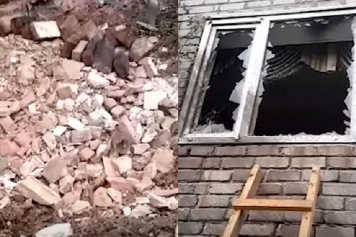 В результате удара ВС РФ по Донбассу пострадал дом, принадлежащий азербайджанцам - ВИДЕО
