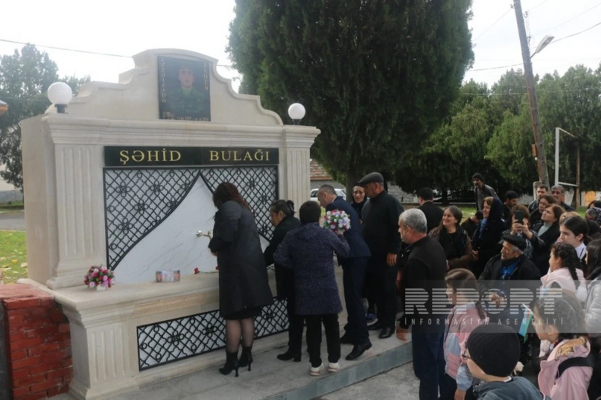 Qaxda şəhid bulağının açılışı olub - FOTO