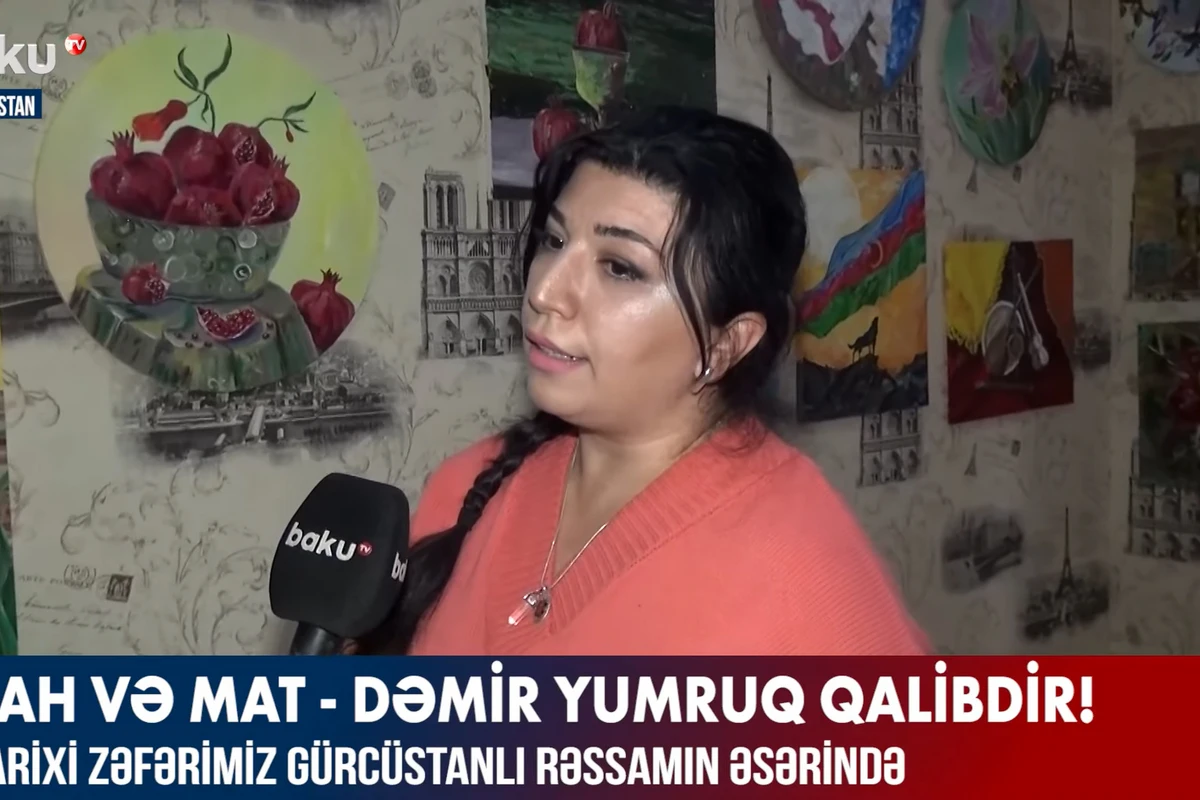 Tarixi zəfərimiz gürcüstanlı rəssamın əsərində - VİDEO