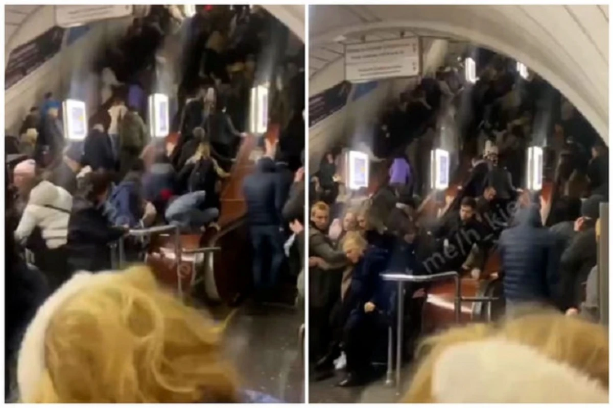 Kiyev metrosunda gərgin anlar yaşanıb - VİDEO