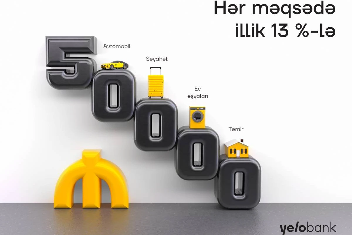 Yelo Bankdan planlarınız üçün 50 000 manata qədər kredit