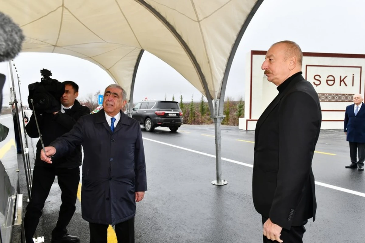 Prezident Oğuz-Şəki avtomobil yolunun yenidənqurmadan sonra açılışında iştirak edib - FOTO - YENİLƏNİB