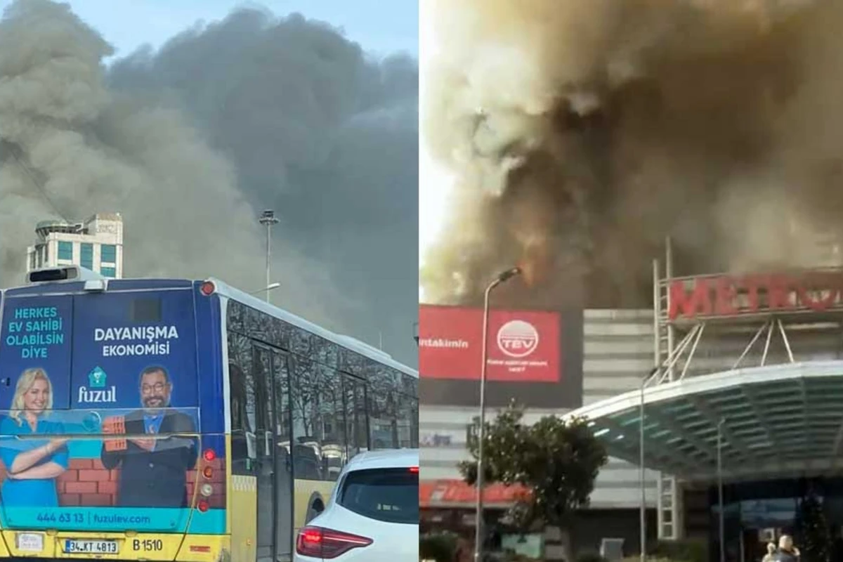 İstanbulda ticarət mərkəzində yanğın baş verib - FOTO/VİDEO