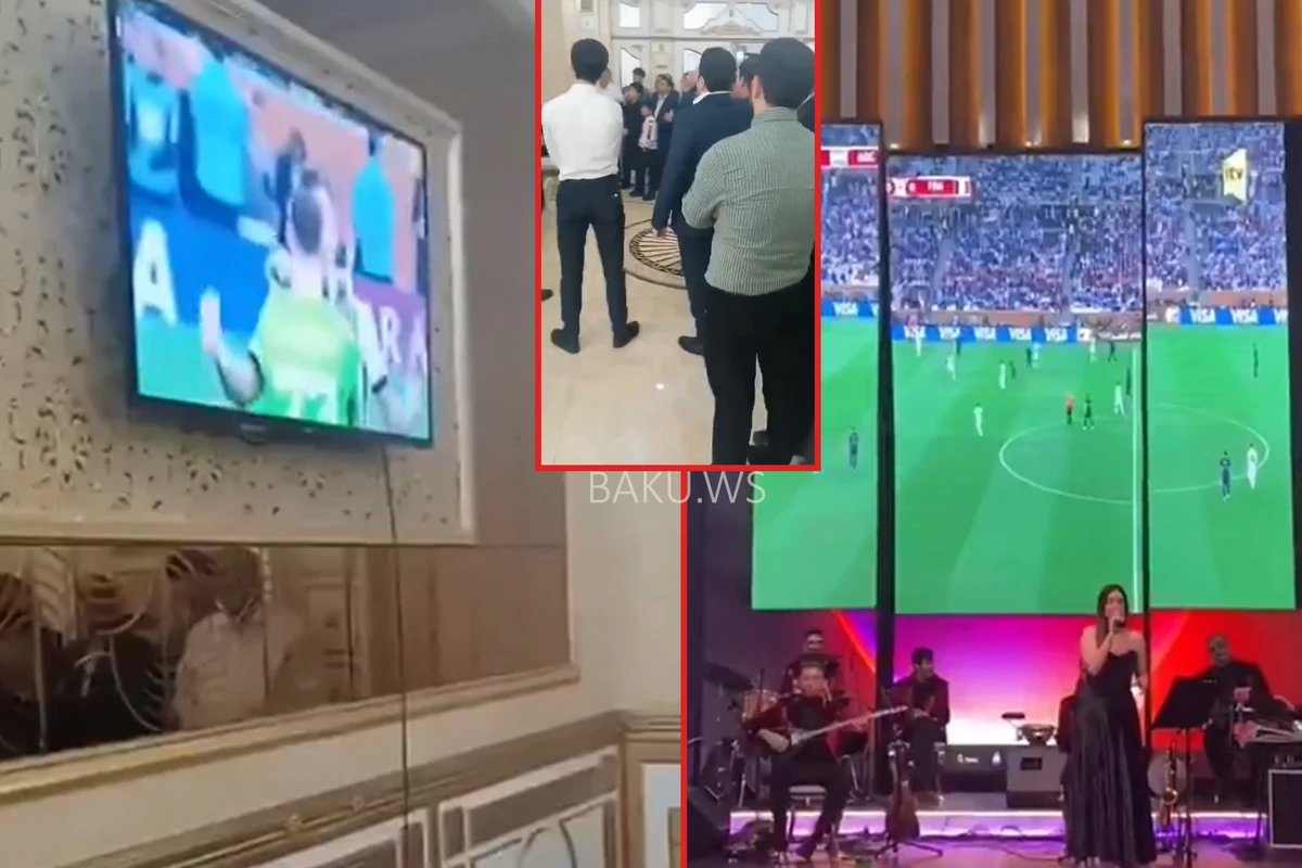 Bakıda keçirilən toyda Argentina-Fransa matçı nümayiş olundu - VİDEO