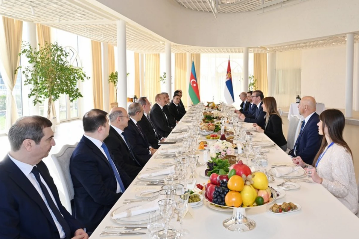 Prezident İlham Əliyevin adından Aleksandar Vuçiçin şərəfinə nahar verilib - FOTO