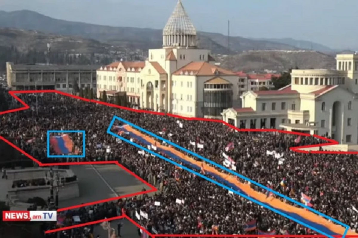 Xankəndidə keçirilən aksiyada əslində neçə nəfər iştirak edib? Erməni mənbələr 70 min deyir - FOTO