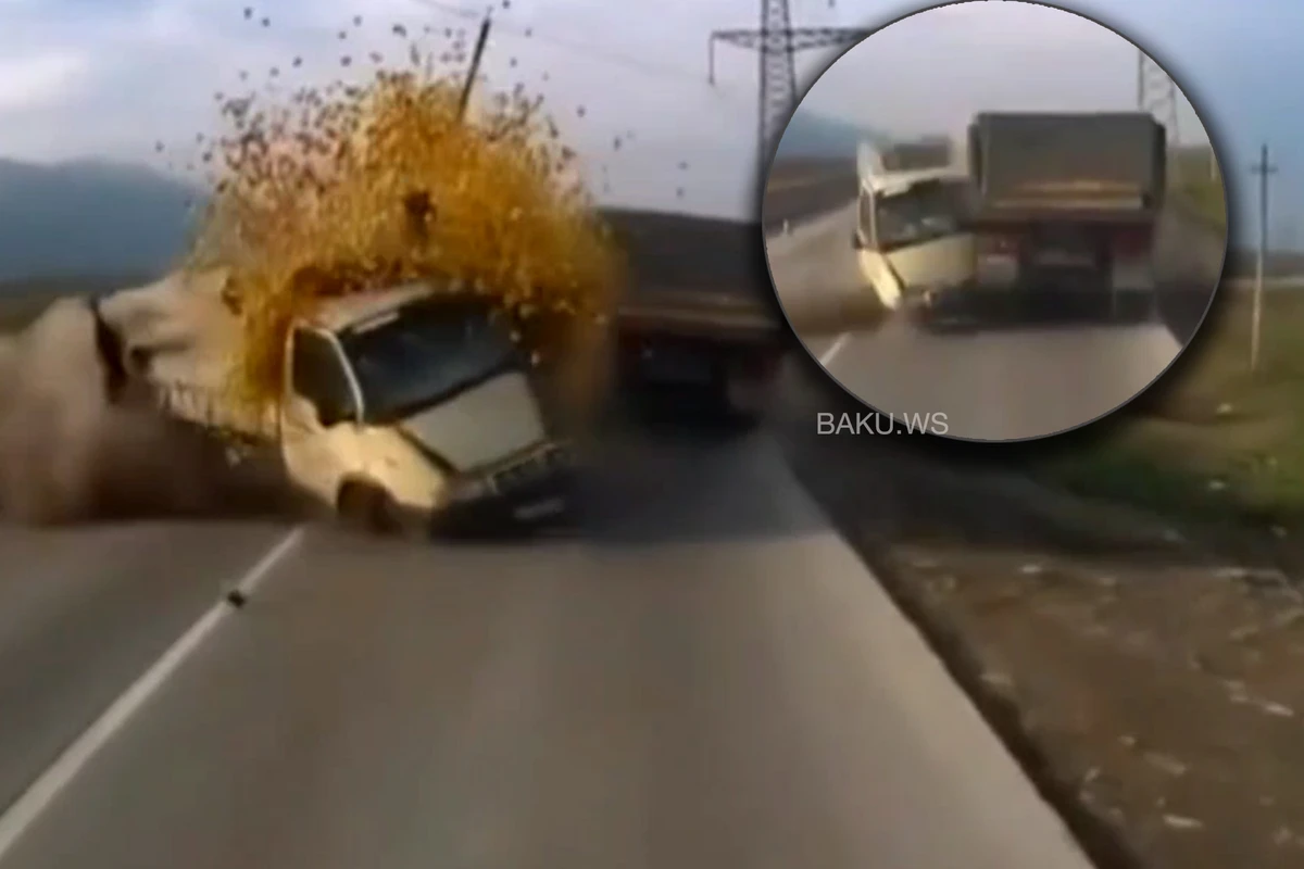 Alma ilə dolu “QazEL” “KamAZ”a çırpıldı - QƏZA ANI