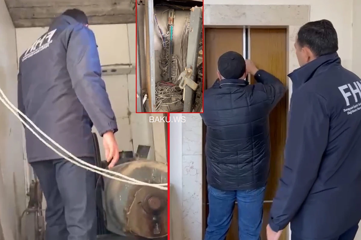 МЧС выявило опасный лифт в Баку - ВИДЕО