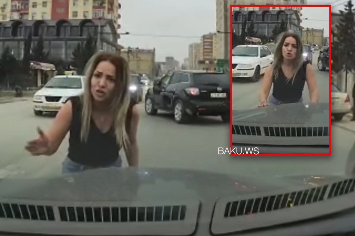Bakıda qoçu xanım sürücü peyda oldu - Yolu kəsib maşına zərbələr endirdi - VİDEO - YENİLƏNİB