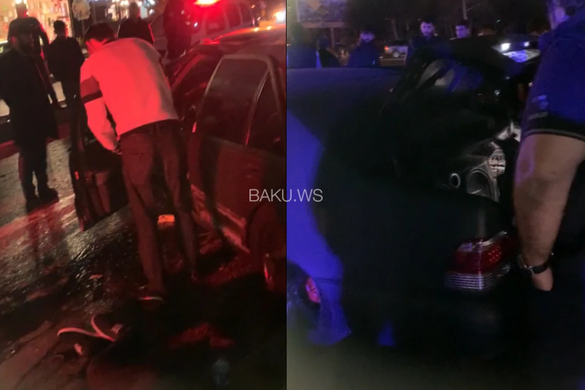 Bakıda daha bir yol qəzası - Piyada xəsarət aldı - VİDEO