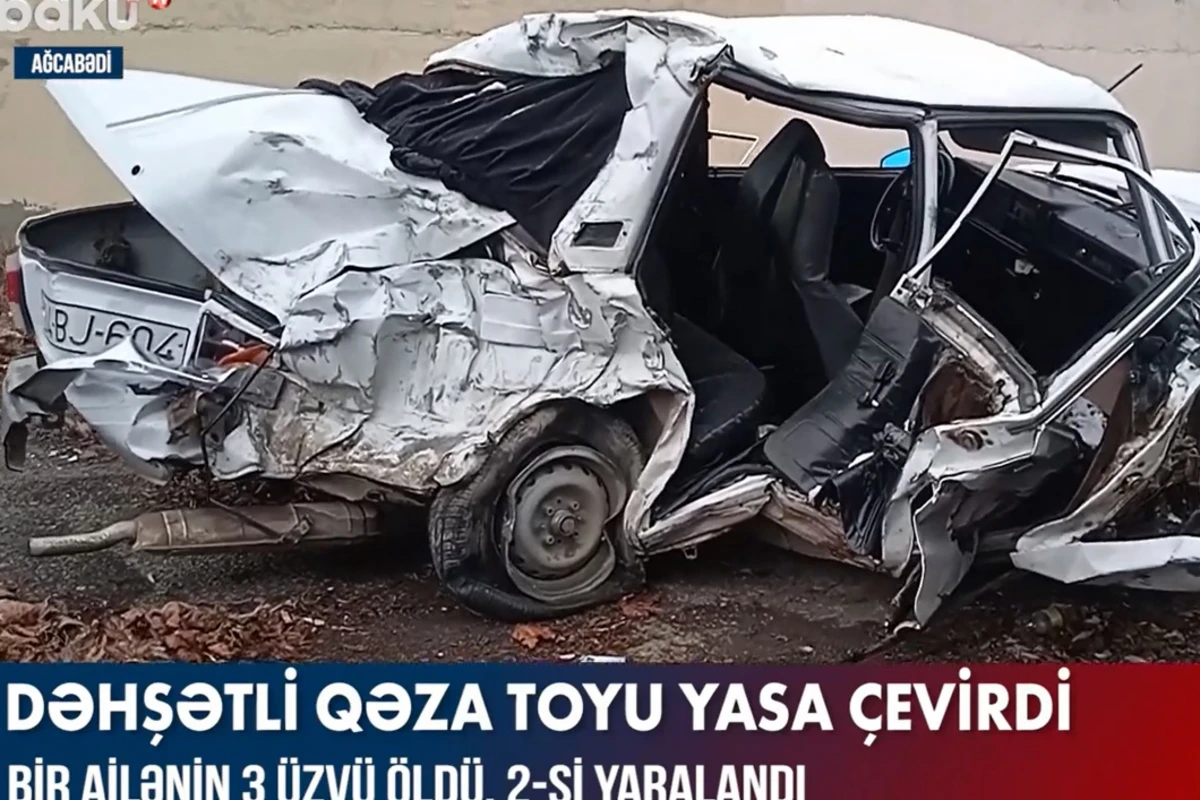Dəhşətli qəza toyu yasa çevirdi - VİDEO