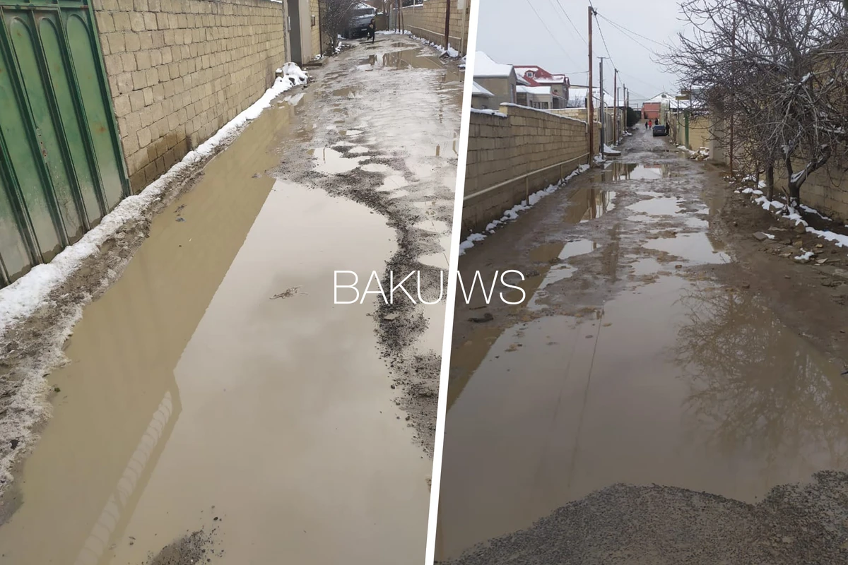Palçıqlı yolun əsarətində qalan Biləcəri sakinləri - FOTO