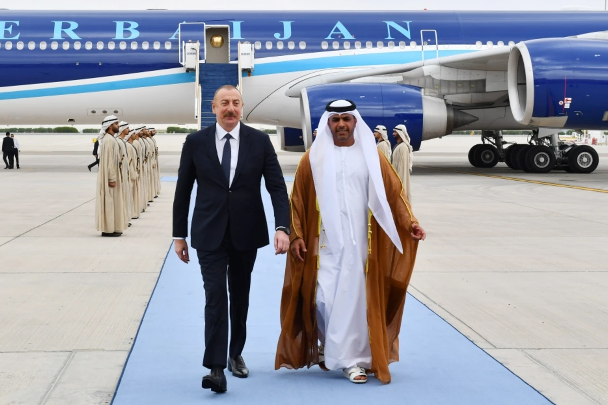 Prezident İlham Əliyev Birləşmiş Ərəb Əmirliklərinə işgüzar səfərə gedib - FOTO