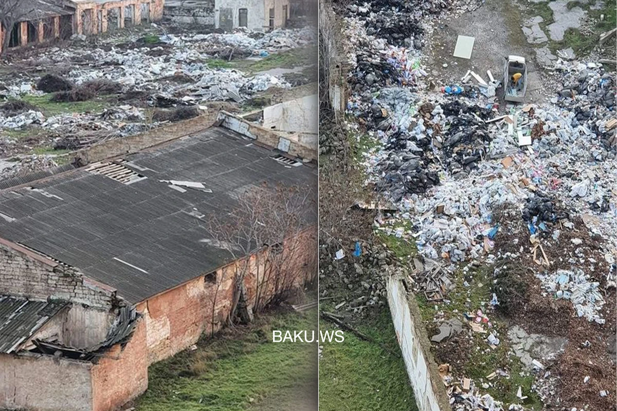 Salyan kazarmasının ərazisi zibil poliqonuna çevrilib - FOTO