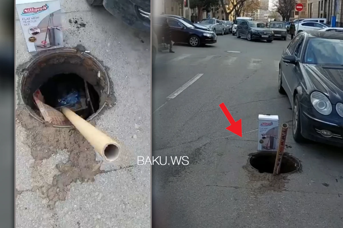 Bakının mərkəzi yolunda problem: 4 avtomobilə ziyan dəydi - VİDEO
