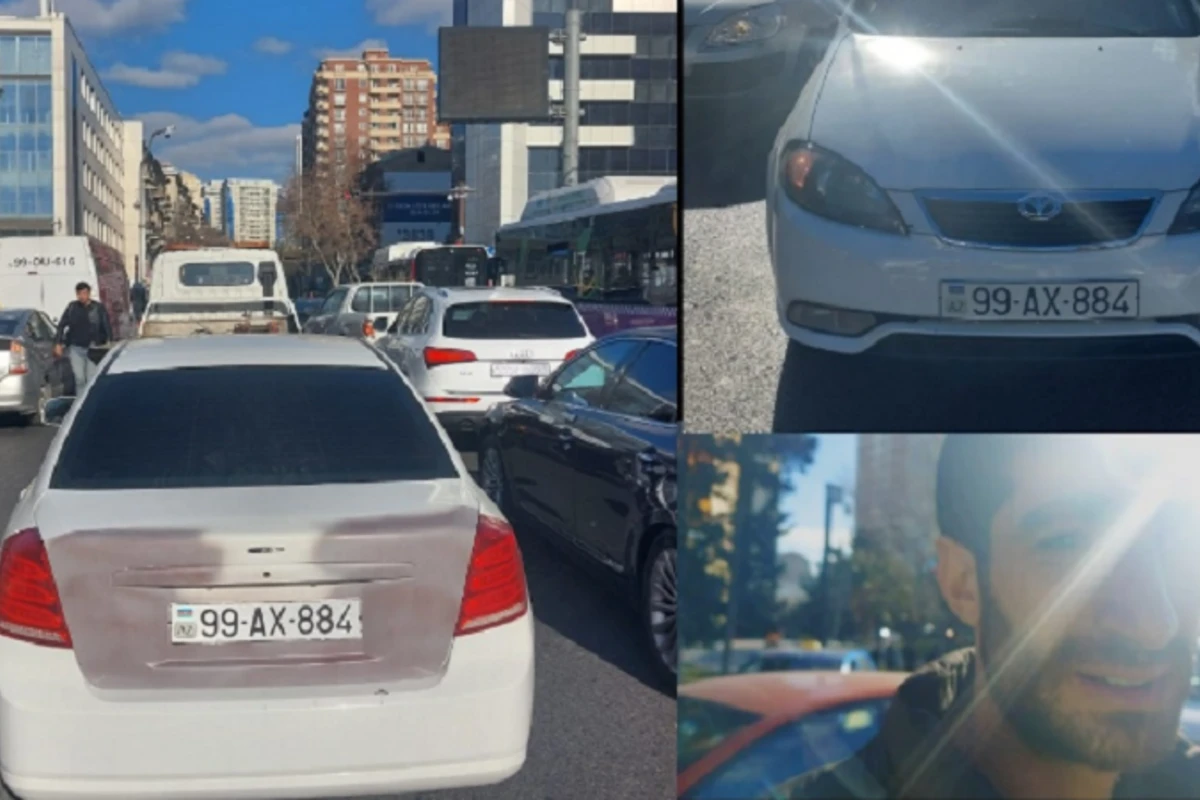 Mərkəzi Bankın qarşısında bir saat tıxac yaradan bu sürücü olub - FOTO