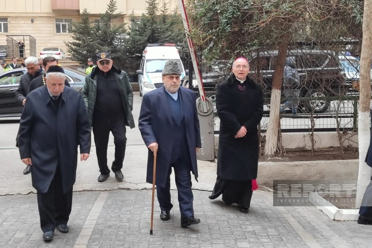 Лидеры религиозных конфессий на траурной церемонии шехида Орхана Аскерова - ФОТО