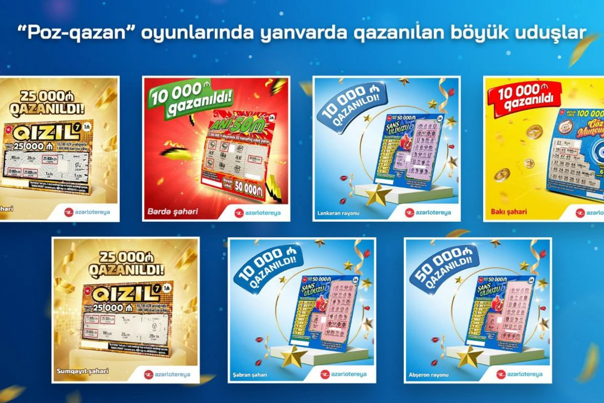 Poz-Qazan oyunlarında yanvarda 7 böyük uduş qazanıldı