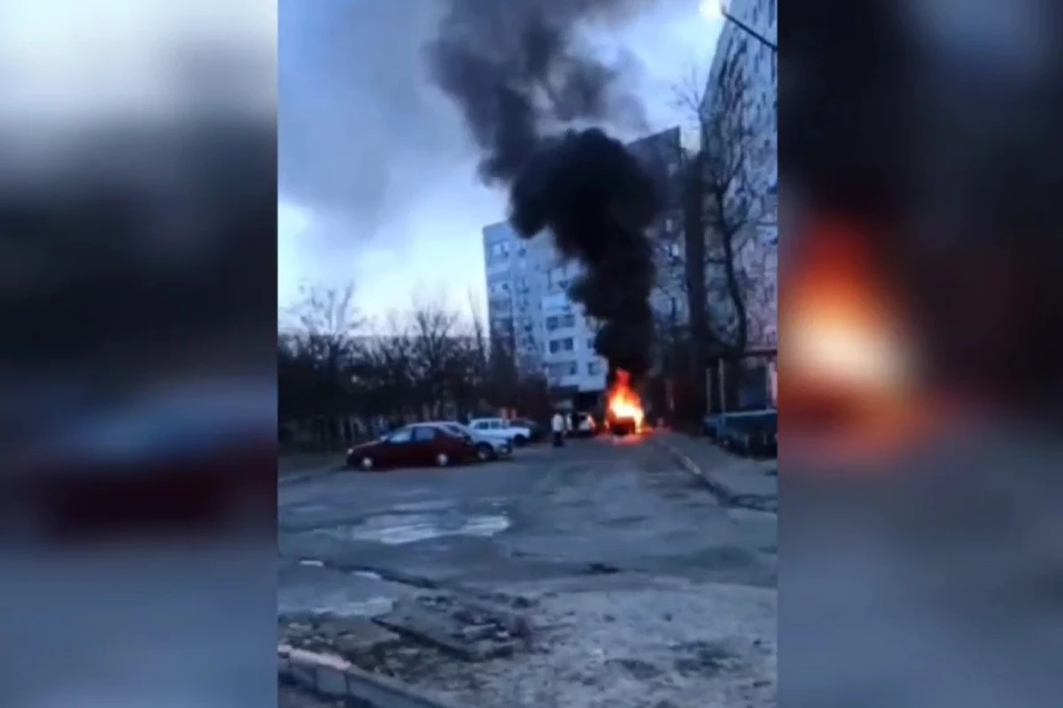 Zaporojye vilayətinin Enerqodar şəhərində güclü partlayış olub - VİDEO