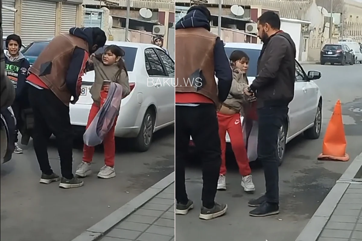 Gəncədə azyaşlılara qarşı zor tətbiq olundu - Polis həmin şəxsi saxladı - FOTO/VİDEO