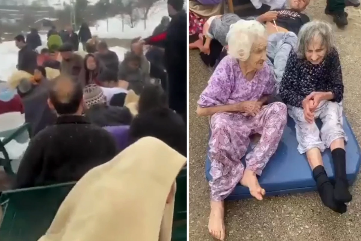 Malatyada qocalar evinin təxliyə edilmiş xəstələri kömək gözləyir - ACINACAQLI GÖRÜNTÜLƏR