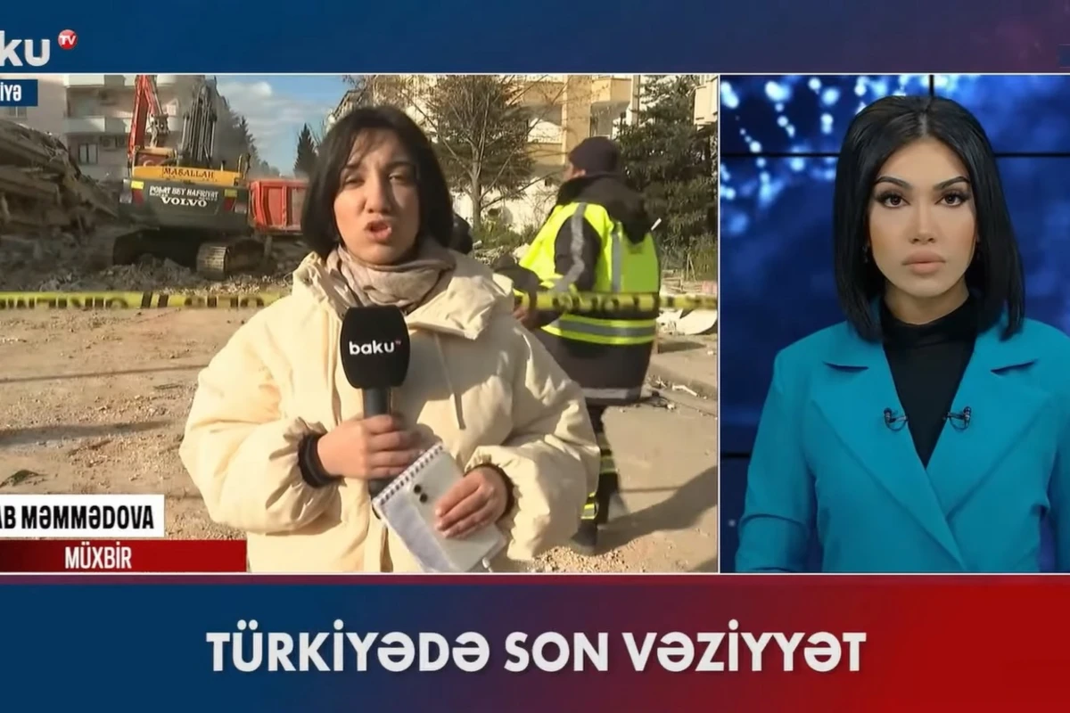 BAKU TV-nin müxbiri dağıntılar olan ərazidə - VİDEO