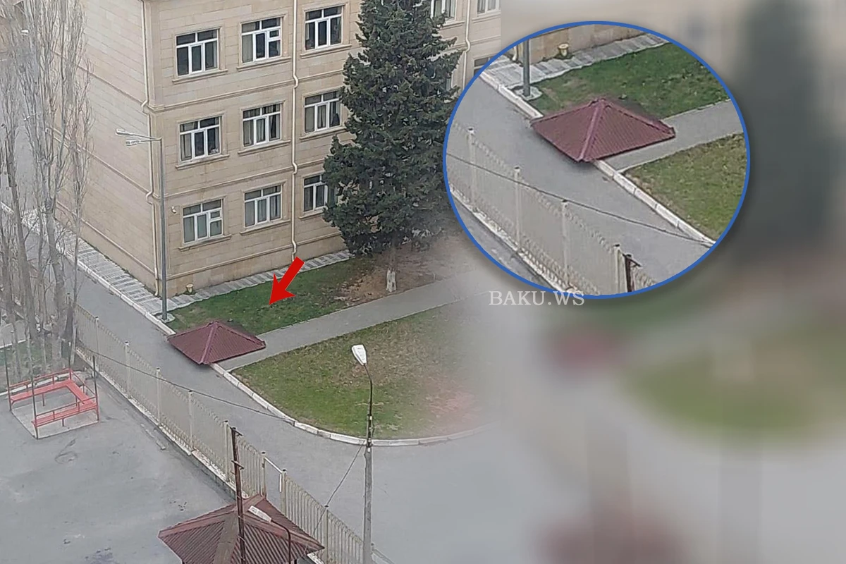 Külək Bakı məktəbində təhlükə yaratdı - YENİLƏNİB/FOTO