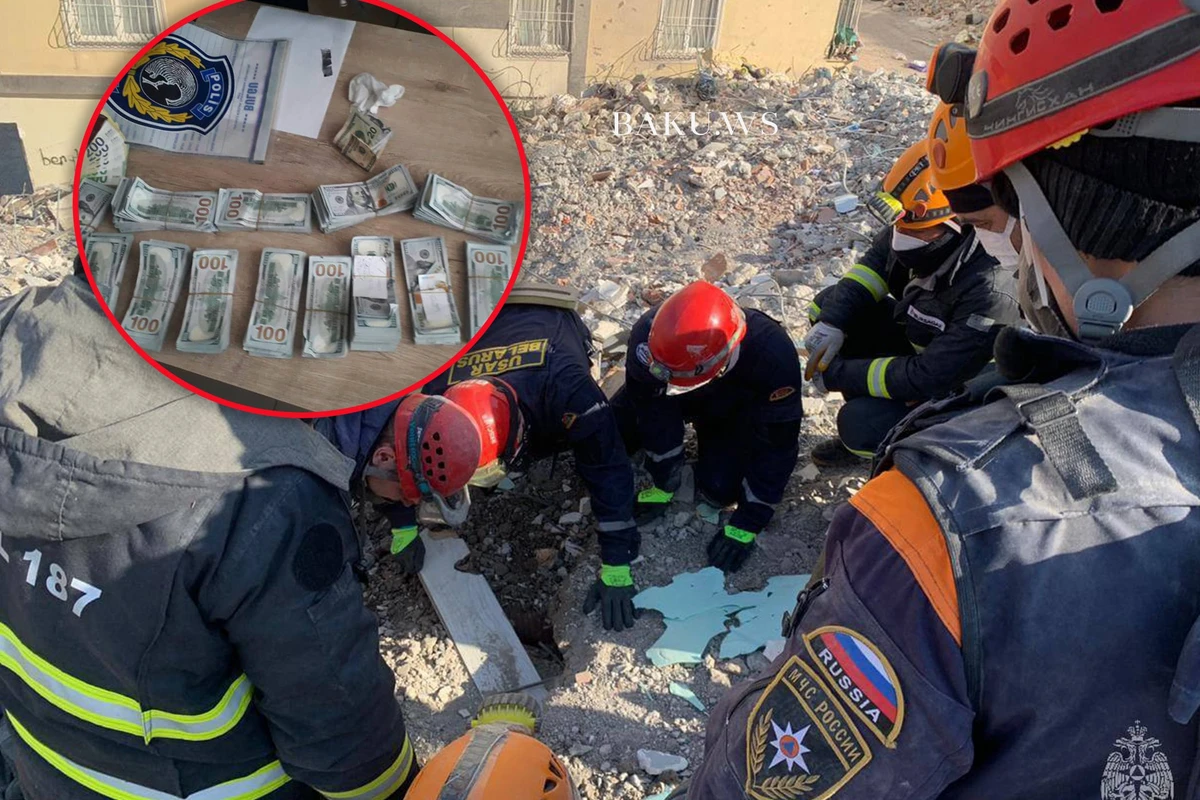 Rusiyalı xilasedicilər Türkiyədə dağıntılar altından 150 min dollar tapdılar - FOTO/VİDEO