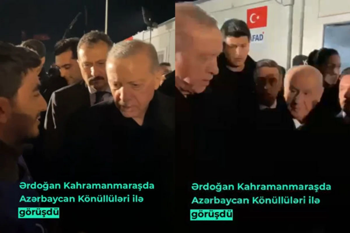 Türkiyə prezidenti Kahramanmaraşda Azərbaycan könüllüləri ilə görüşüb - VİDEO Türkiyə prezidenti Kahramanmaraşda Azərbaycan könüllüləri ilə görüşüb - VİDEO