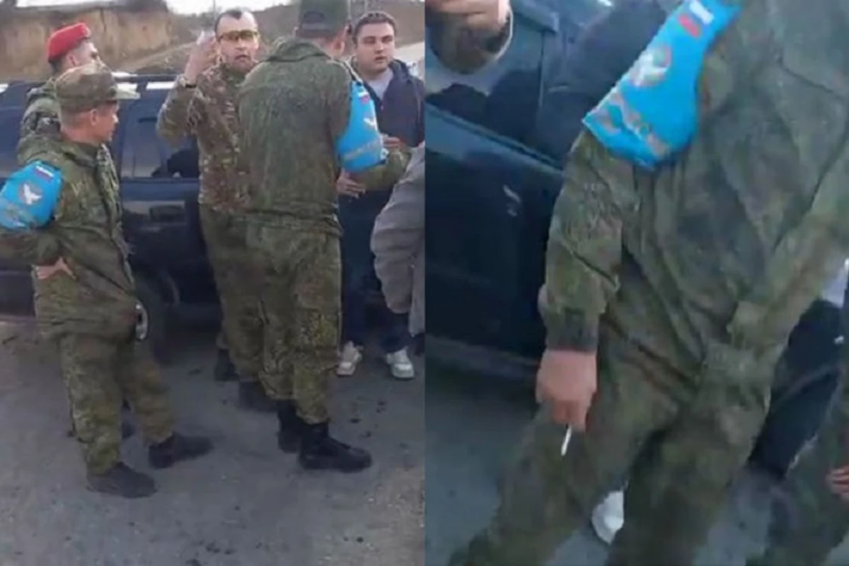 Армяне в Карабахе заблокировали въезд в штаб российских миротворцев - ВИДЕО