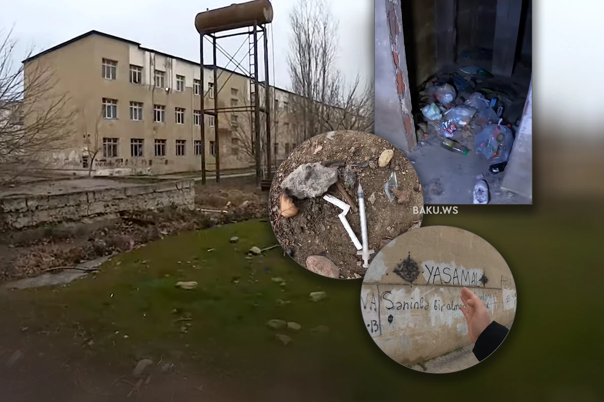 Логово наркоманов на территории бакинской школы - ВИДЕО