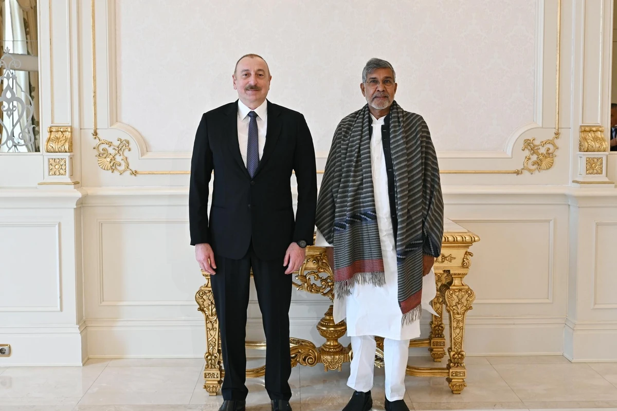 İlham Əliyev Nobel sülh mükafatı laureatı Kailaş Satyartini qəbul edib - FOTO - YENİLƏNİB
