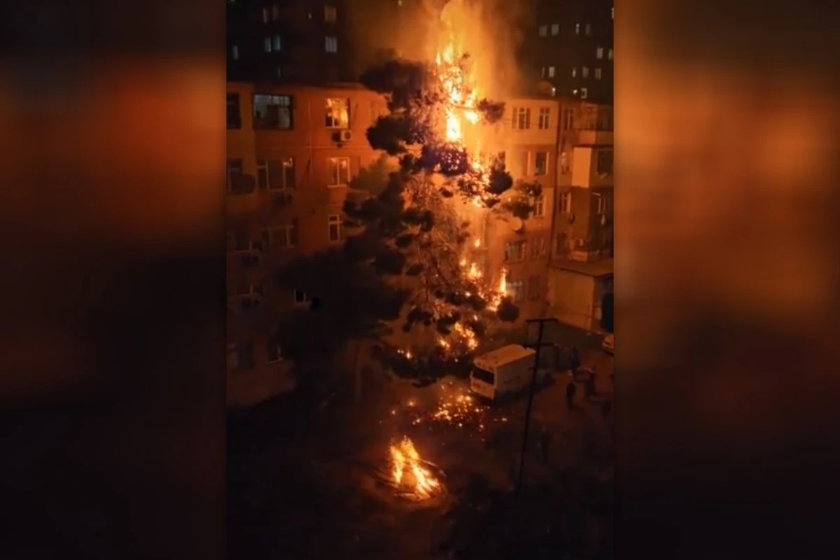 Bayram tonqalı qorxulu anlara səbəb oldu - ANBAAN VİDEO