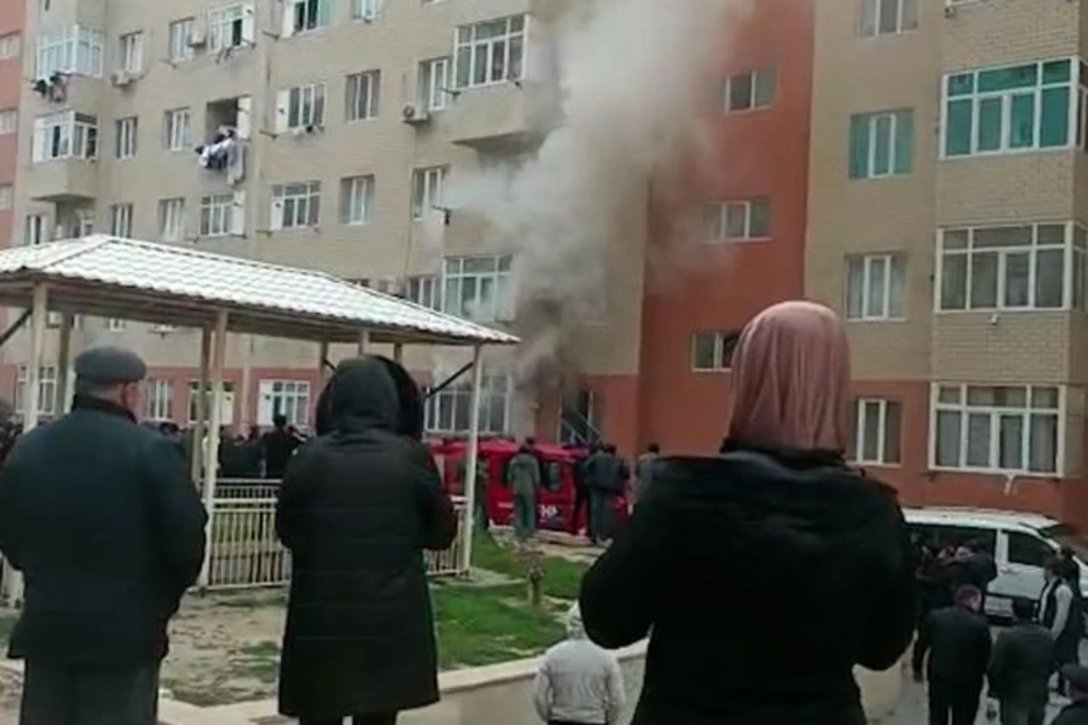 “Qobu Park-1” yaşayış massivində yanğın başlayıb - VİDEO