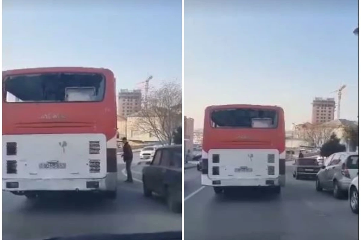 Bakı yollarında ölüm saçan daha bir avtobus - VİDEO